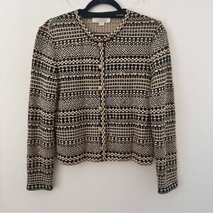 St. John Evening Gold and Black Embroidered Jacket Size Small